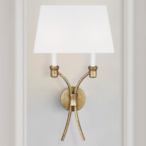 Visual Comfort Studio Collection Chapman & Meyers Westerly Antique Gild Double Sconce by Visual Comfort Studio CW1032ADB