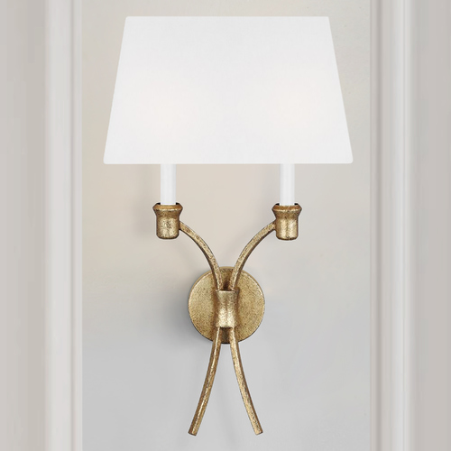 Chapman & Meyers Westerly Antique Gild Double Sconce by Visual Comfort Studio