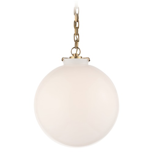 Thomas OBrien Katie Globe Pendant in Antique Brass by Visual Comfort Signature