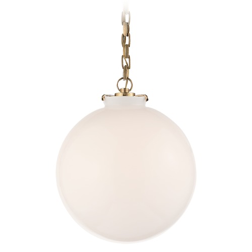 Visual Comfort Signature Collection Thomas OBrien Katie Globe Pendant in Antique Brass by Visual Comfort Signature TOB5226HABG4WG