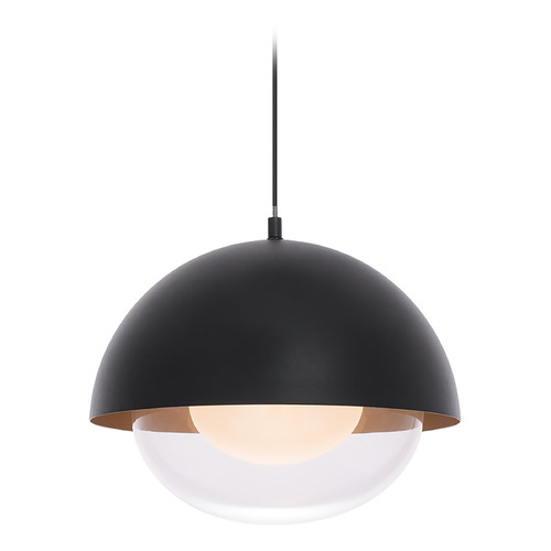 Dome 10-Inch LED Pendant in Black & Gold by WAC Lighting