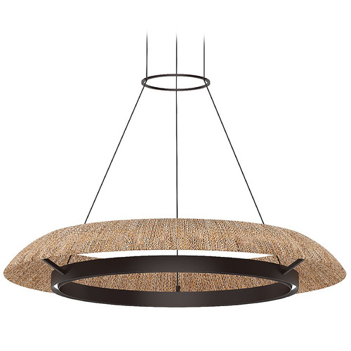 Visual Comfort Modern Collection Visual Comfort Modern Collection Noa Bronze & Natural LED Pendant Light SLCH55927NTBZ