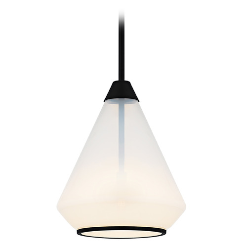 Quoizel Lighting Haze Matte Black Pendant Light with Conical Shade