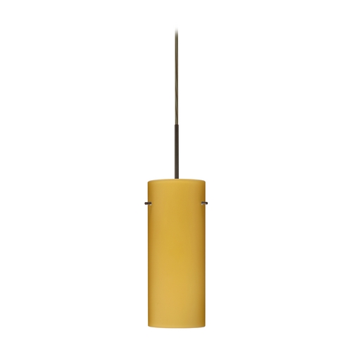 Besa Lighting Modern Pendant Light Beige / Cream Glass Bronze by Besa Lighting 1JT-4123VM-BR