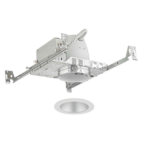 Recesso Lighting 4-Inch Recessed Light Kit with Satin Reflector/White Trim