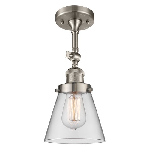 Small Cone Brushed Satin Nickel Semi-Flush Mount by Innovations Lighting