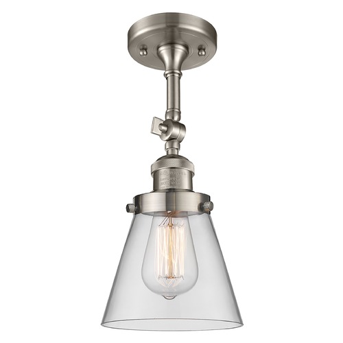 Innovations Lighting Innovations Lighting Small Cone Brushed Satin Nickel Semi-Flushmount Light 201F-SN-G62