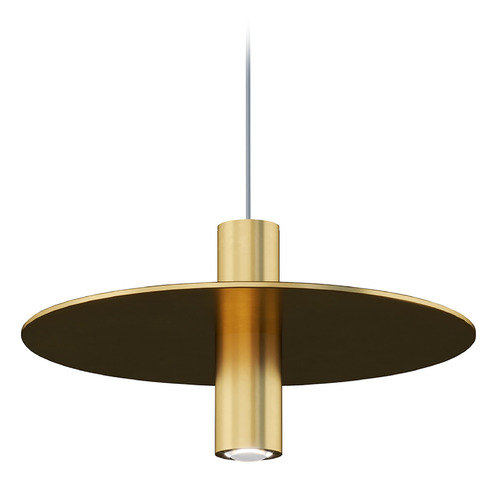 Mini Ponte LED MonoRail Pendant in Natural Brass by Visual Comfort Modern