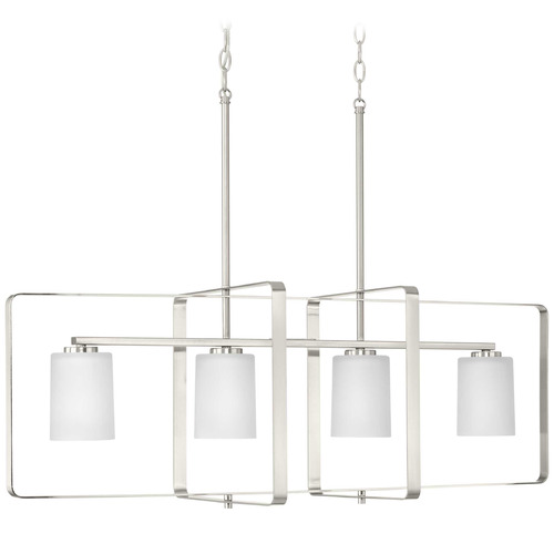 Progress Lighting League Brushed Nickel Island Light with Cylindrical Shade