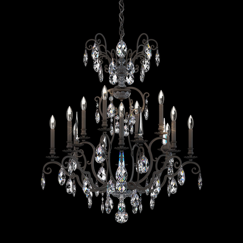 Renaissance Nouveau Black Crystal Chandelier by Schonbek Lighting