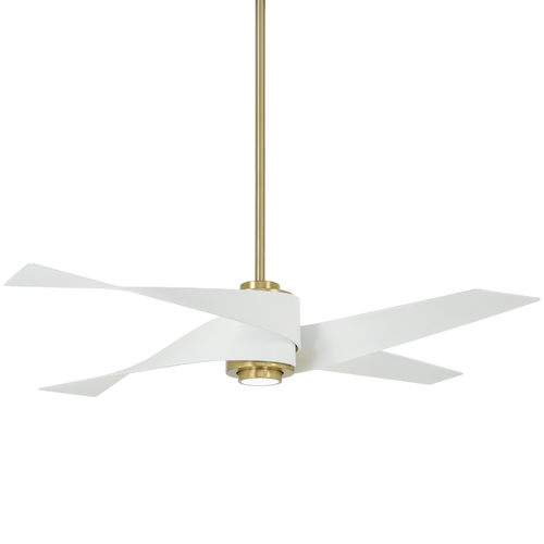 Minka Aire Artemis IV 64-Inch LED Fan in Soft Brass by Minka Aire F903L-SBR/WHF