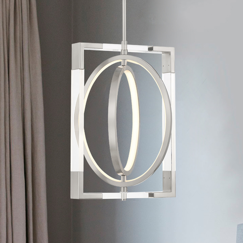 Double Take 17.50-Inch LED Pendant in Brushed Nickel by George Kovacs