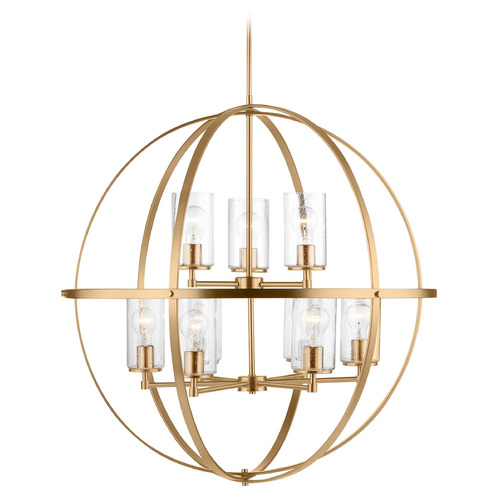 Alturas 32.50-Inch Satin Brass Chandelier by Generation Lighting