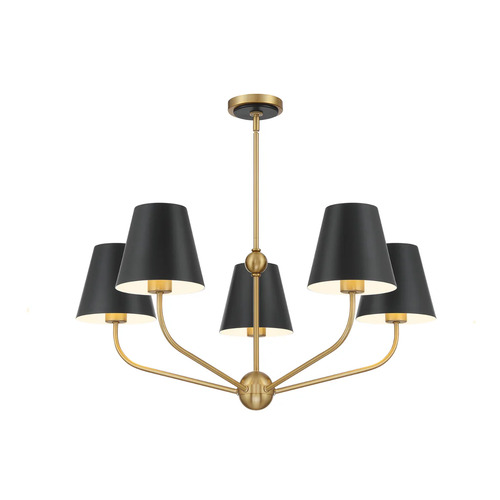 Xavier 5-Light Chandelier in Gold & Black by Crystorama Lighting