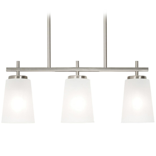 Afx Lighting Joanna Satin Nickel Island Light with Conical Shade