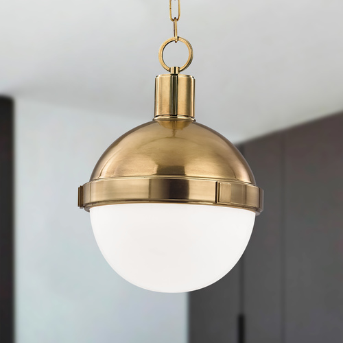 Lambert Pendant in Aged Brass by Hudson Valley Lighting