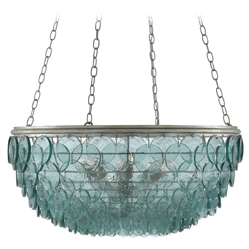 Currey and Company Lighting Quorum Chandeler in Silver Leaf/Turquoise by Currey & Company 9000-0140