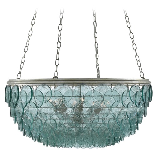 Quorum Chandeler in Silver Leaf/Turquoise by Currey & Company
