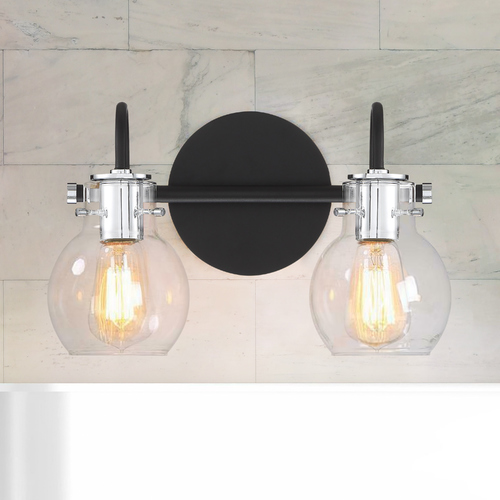 Quoizel Lighting Earth Black & Chrome 2-Light Bathroom Light by Quoizel Lighting ANW8602EK