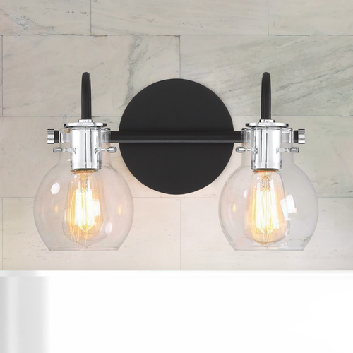Earth Black & Chrome 2-Light Bathroom Light by Quoizel Lighting