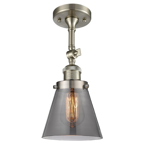 Small Cone Brushed Satin Nickel Semi-Flush Mount by Innovations Lighting