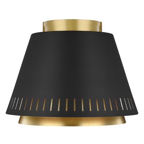 Generation Lighting ED Ellen-DeGeneres Carter Midnight Black & Burnished Brass Flush Mount by Generation Lighting EF1011MBK