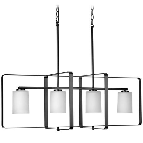Progress Lighting Progress Lighting League Matte Black Island Light with Cylindrical Shade P400287-31M