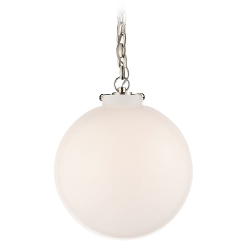Visual Comfort Signature Collection Thomas OBrien Katie Globe Pendant in Nickel by Visual Comfort Signature TOB5226PNG4WG