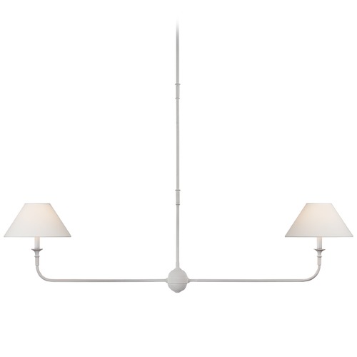 Visual Comfort Signature Collection Thomas OBrien Piaf Linear Pendant in Plaster White by Visual Comfort Signature TOB5455PWL