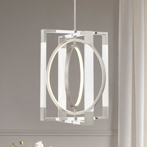 George Kovacs Lighting Double Take 21.50-Inch LED Pendant in Brushed Nickel by George Kovacs P2265-084-L