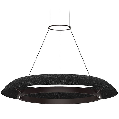 Visual Comfort Modern Collection Visual Comfort Modern Collection Noa Bronze & Washed Black LED Pendant Light SLCH55927WBKBZ