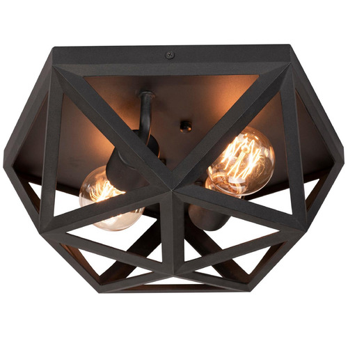 Afx Lighting Kai Black Flushmount Light