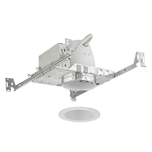 4-Inch New Construction Recessed Light Kit with White Baffle Trim