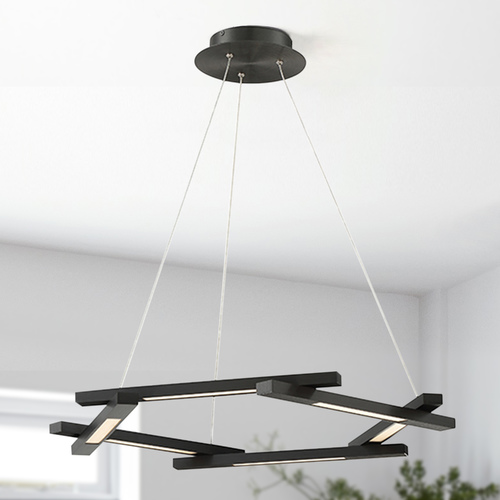 Modern Forms by WAC Lighting Metric 28-Inch LED Pendant in Black by Modern Forms PD-43728-BK