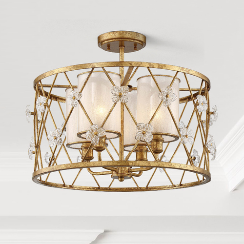 Victoria Park Elara Gold Semi-Flush Mount by Metropolitan Lighting