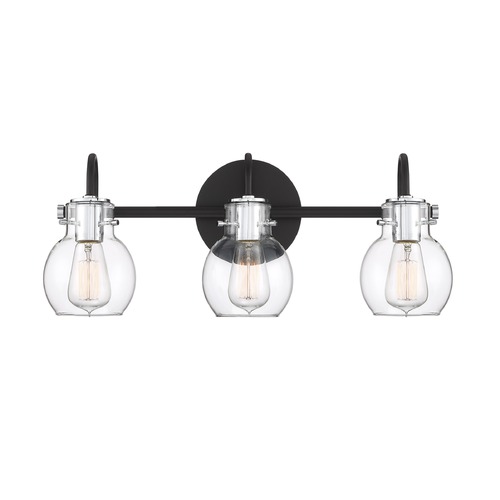 Earth Black & Chrome 3-Light Bathroom Light by Quoizel Lighting