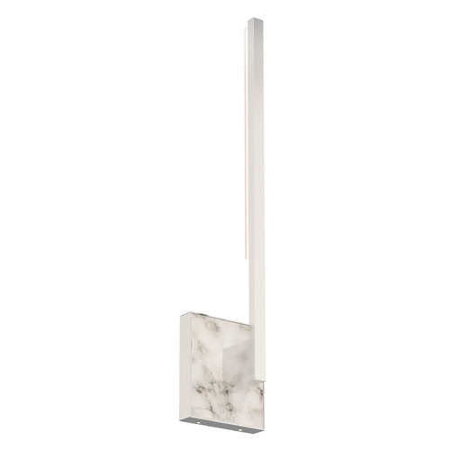 Visual Comfort Modern Collection Klee 20-Inch LED Wall Sconce in Nickel & White Marble by VC Modern 700WSKLE20N-LED930