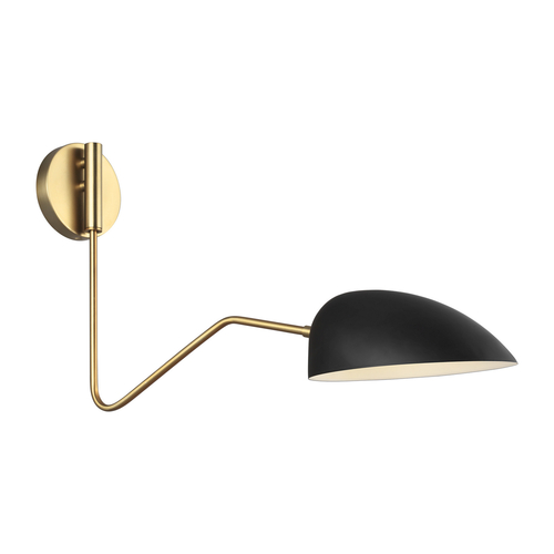 Visual Comfort Studio Collection ED Ellen-DeGeneres Jane 24.13-Inch Black & Brass Adjustable Sconce by Visual Comfort Studio EW1071MBK