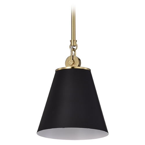 Dover Mini Pendant in Black & Vintage Brass by Nuvo Lighting