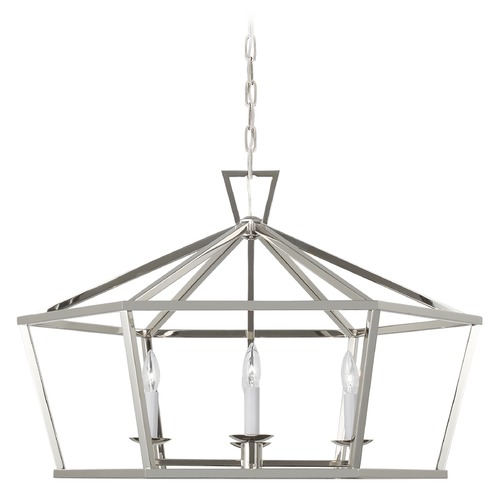 Visual Comfort Signature Collection Chapman & Myers Darlana Wide Lantern in Nickel by Visual Comfort Signature CHC5290PN