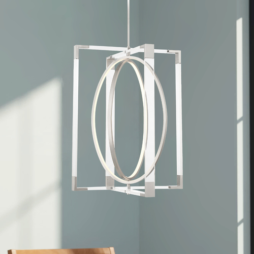 George Kovacs Lighting Double Take 31.50-Inch LED Pendant in Brushed Nickel by George Kovacs P2266-084-L