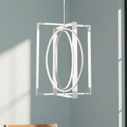 Double Take 31.50-Inch LED Pendant in Brushed Nickel by George Kovacs