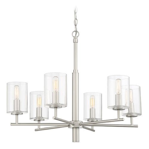 Hailie Satin Nickel Chandelier by Craftmade Lighting