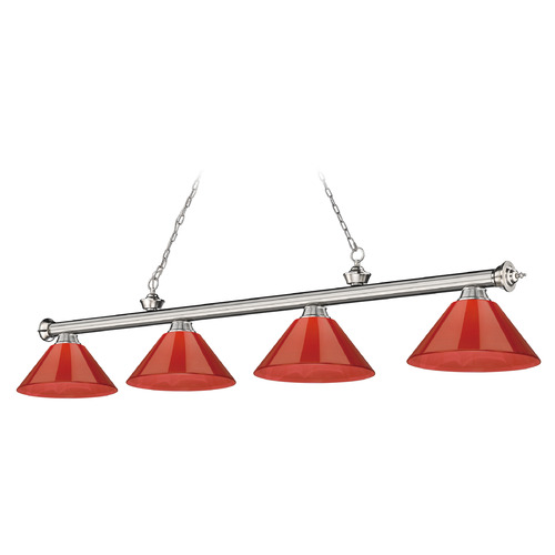 Z-Lite Cordon Brushed Nickel Billiard Light by Z-Lite 2306-4BN-PRD