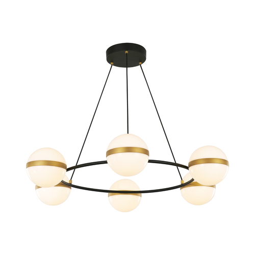 Alora Lighting Tagliato Matte Black & Brushed Gold LED Chandelier