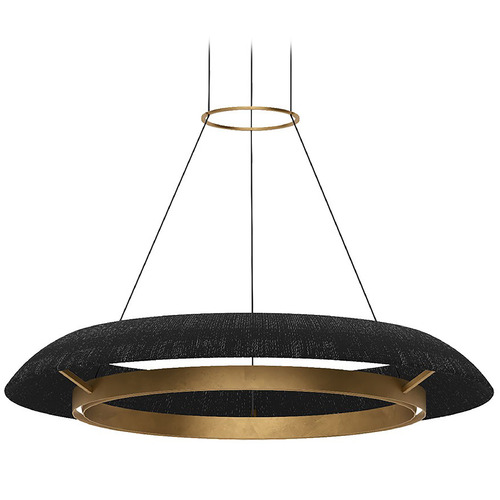 Visual Comfort Modern Collection Visual Comfort Modern Collection Noa Hand Rubbed Antique Brass & Washed Black LED Pendant Light SLCH55927WBKHAB