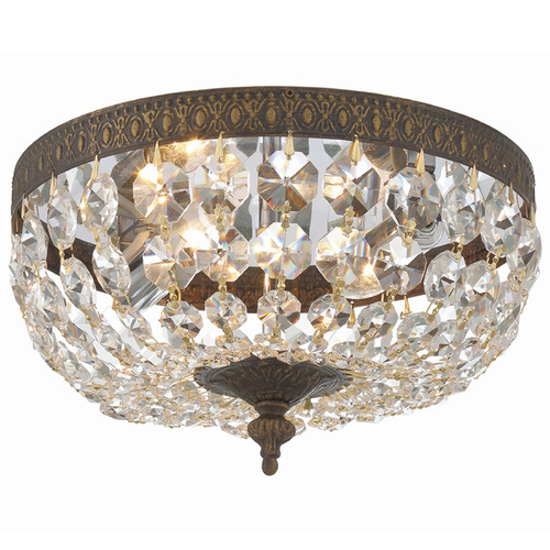 Crystorama Lighting Ceiling Mount English Bronze Flushmount Light