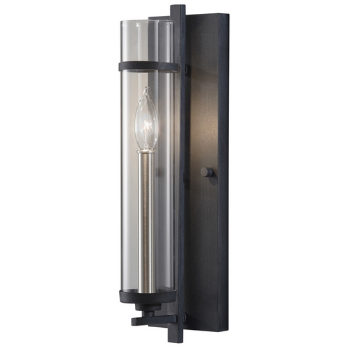 Ethan Wall Sconce in Antique Forged Iron & Brushed Steel by Generation Lighting