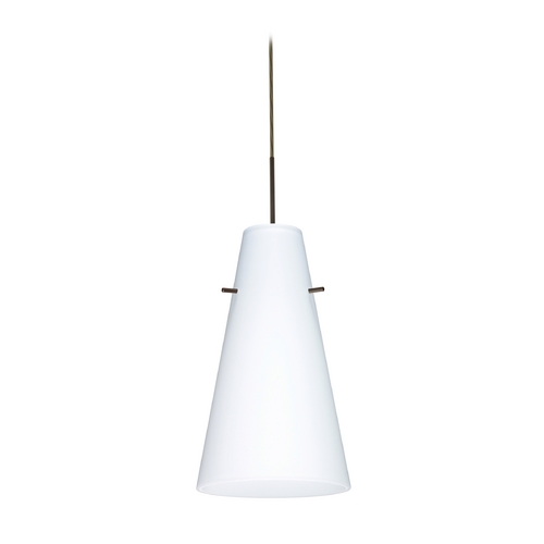 Modern Pendant Light White Glass Bronze by Besa Lighting