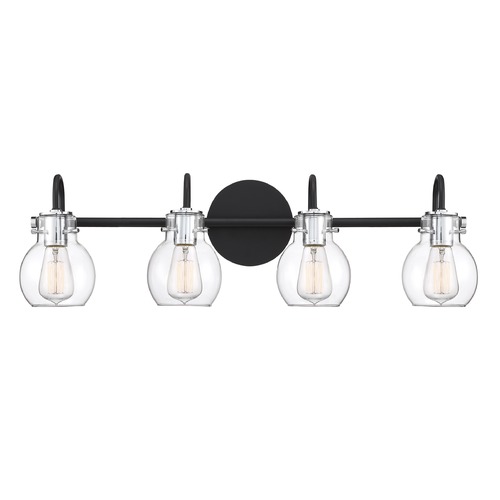 Earth Black & Chrome 4-Light Bathroom Light by Quoizel Lighting
